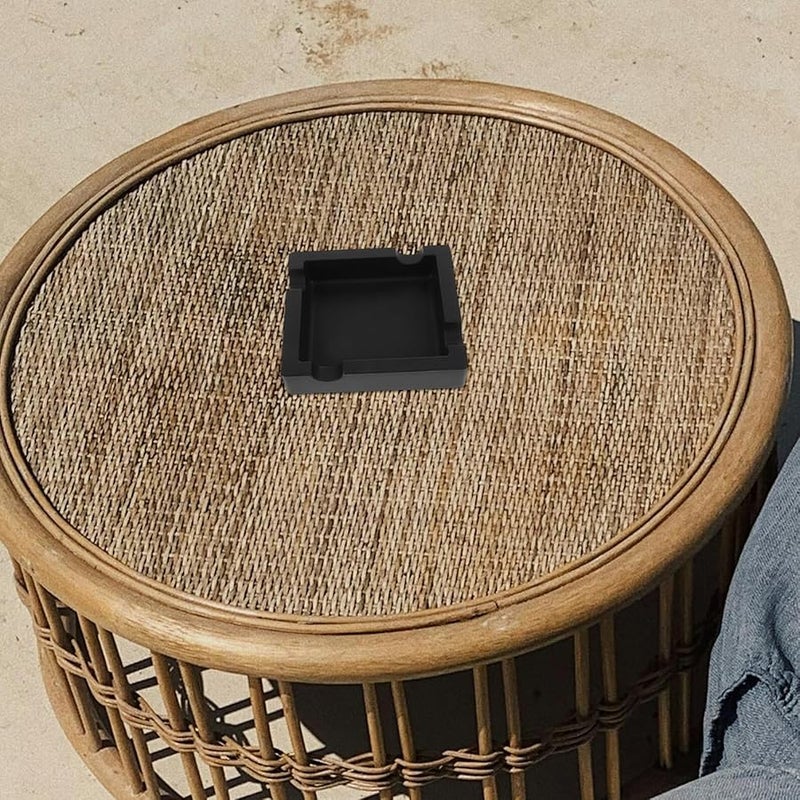 مطفأة سجائر كبيرة من السيليكون مقاومة للحرارة غير قابلة للكسر سهلة التنظيف سوداء مربعة الشكل - Image 4